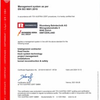 ISO 9001 Quality Management Rhomberg Bahntechnik AG (CH)